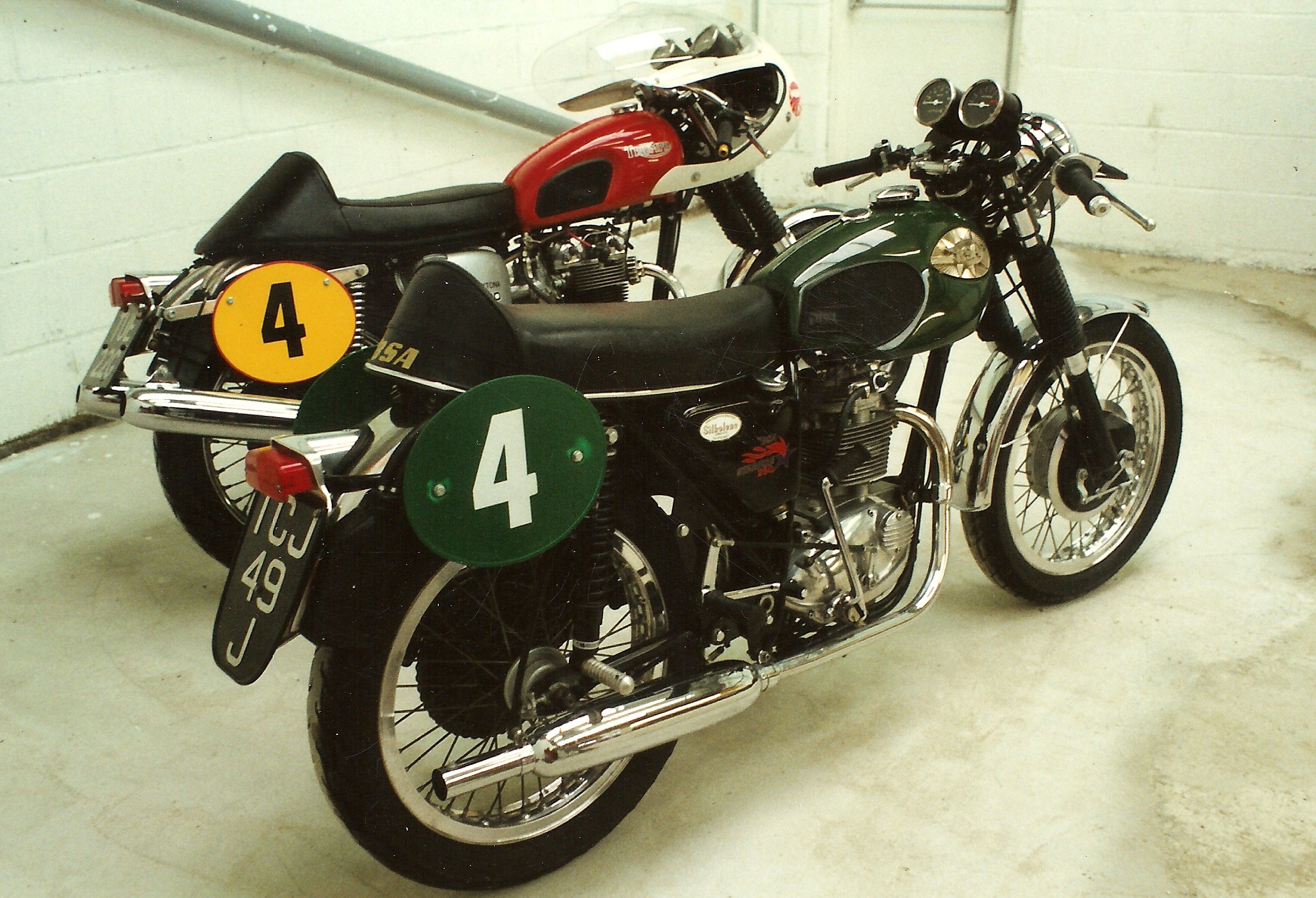The RJM Team Sara production class racing stable of the 1990's, a chilli hot Daytona and a positivley jalapeno Starfire
